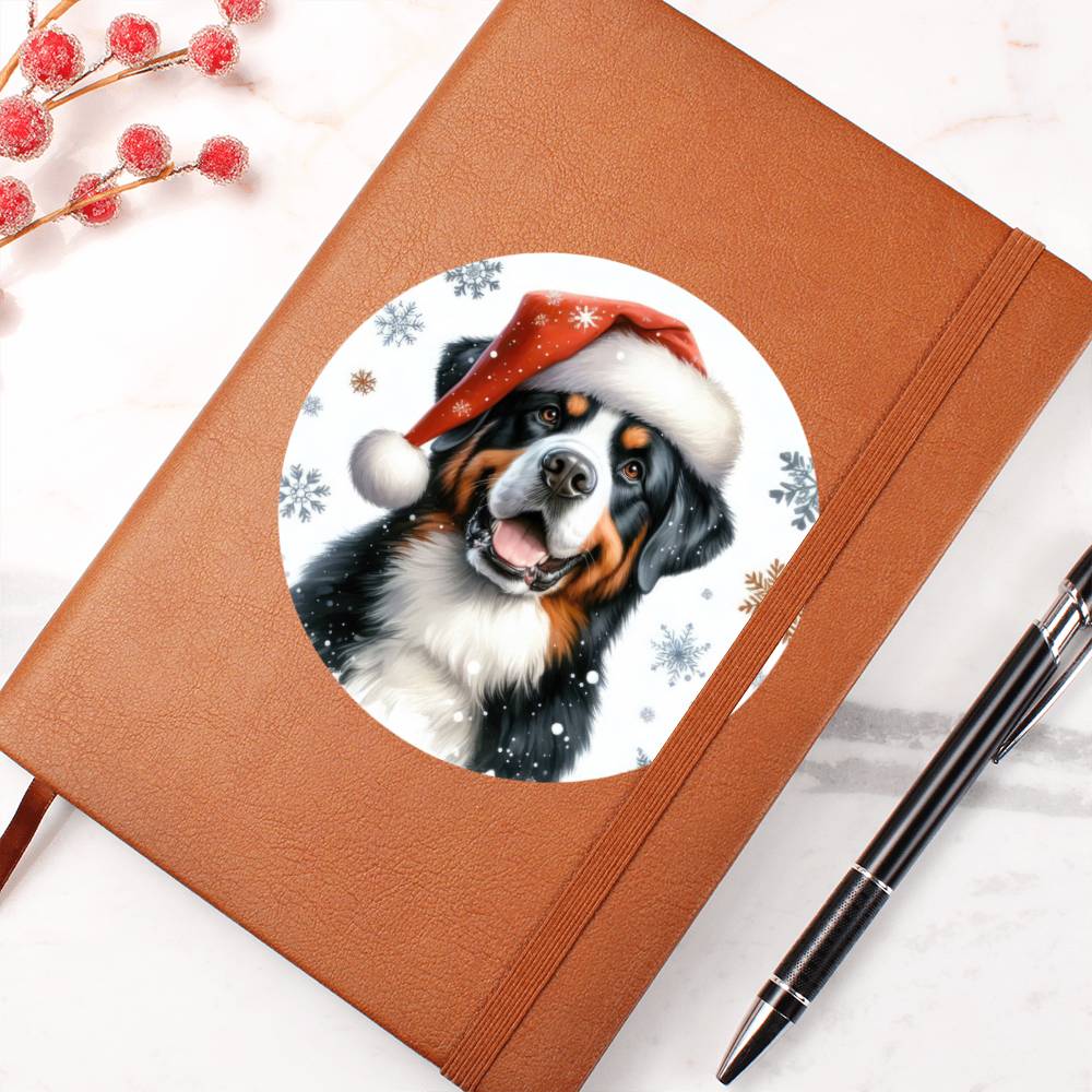 Christmas Dog - Greater Swiss Mountain  - Vegan Leather Journal