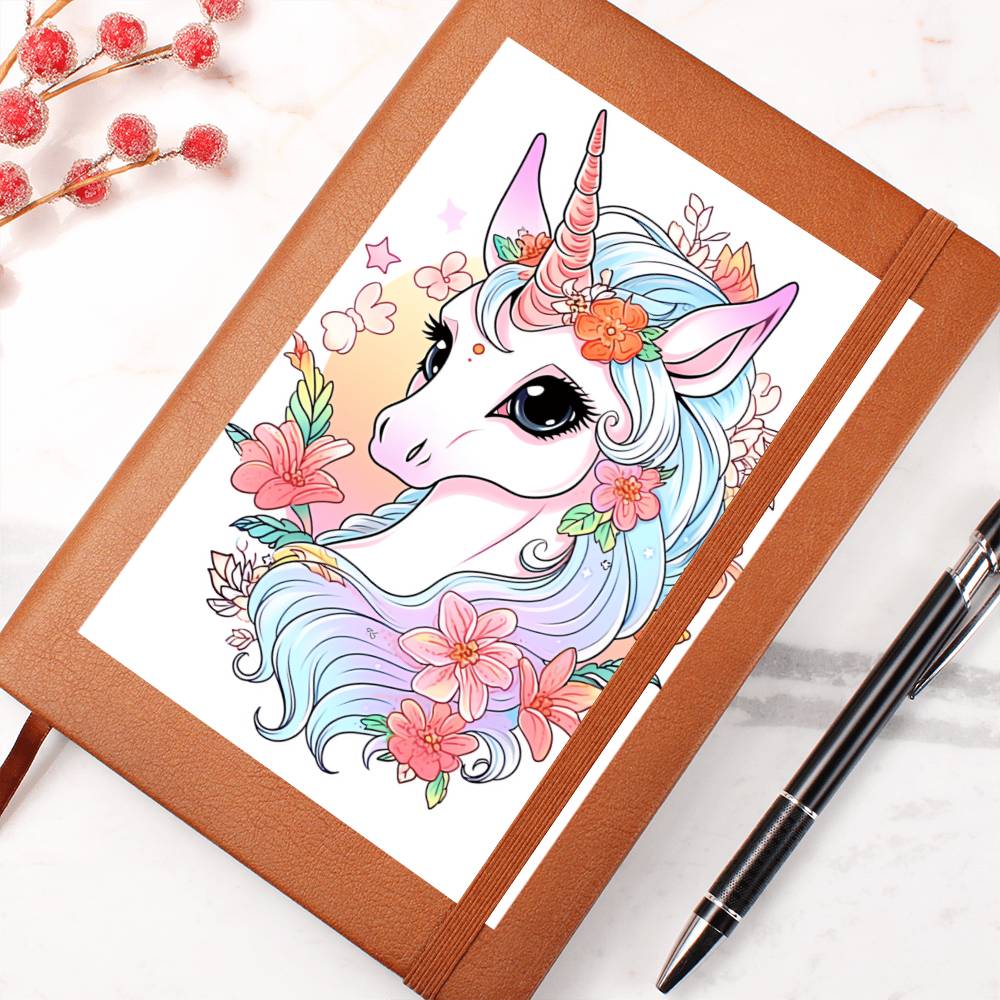 Cute Unicorn 097 - Vegan Leather Journal