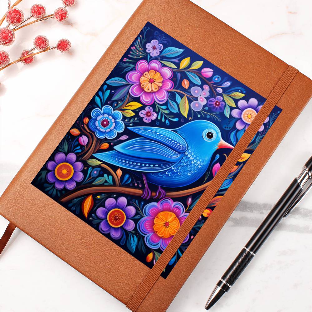 Birds And Floral Design 181 - Vegan Leather Journal