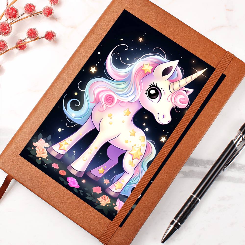 Cute Unicorn 062 - Vegan Leather Journal