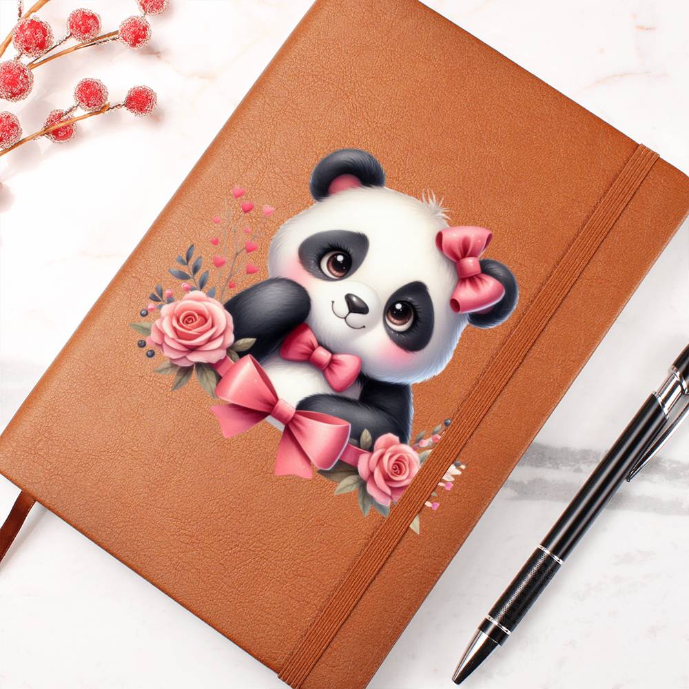 Valentine's Day Panda 021 - Vegan Leather Journal