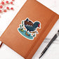 Cute Moorhen sticker 96 - Vegan Leather Journal
