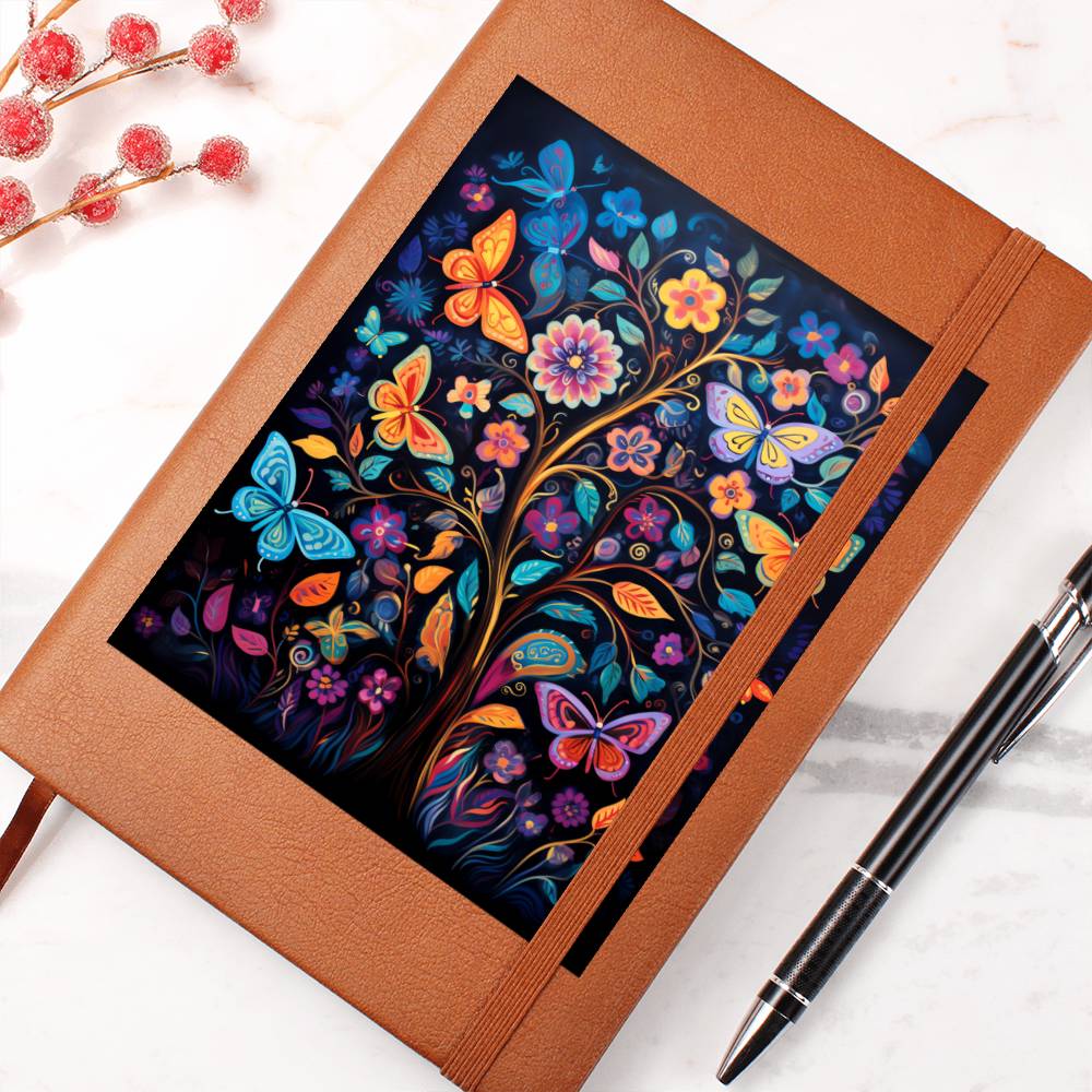 Birds And Floral Design 106 - Vegan Leather Journal
