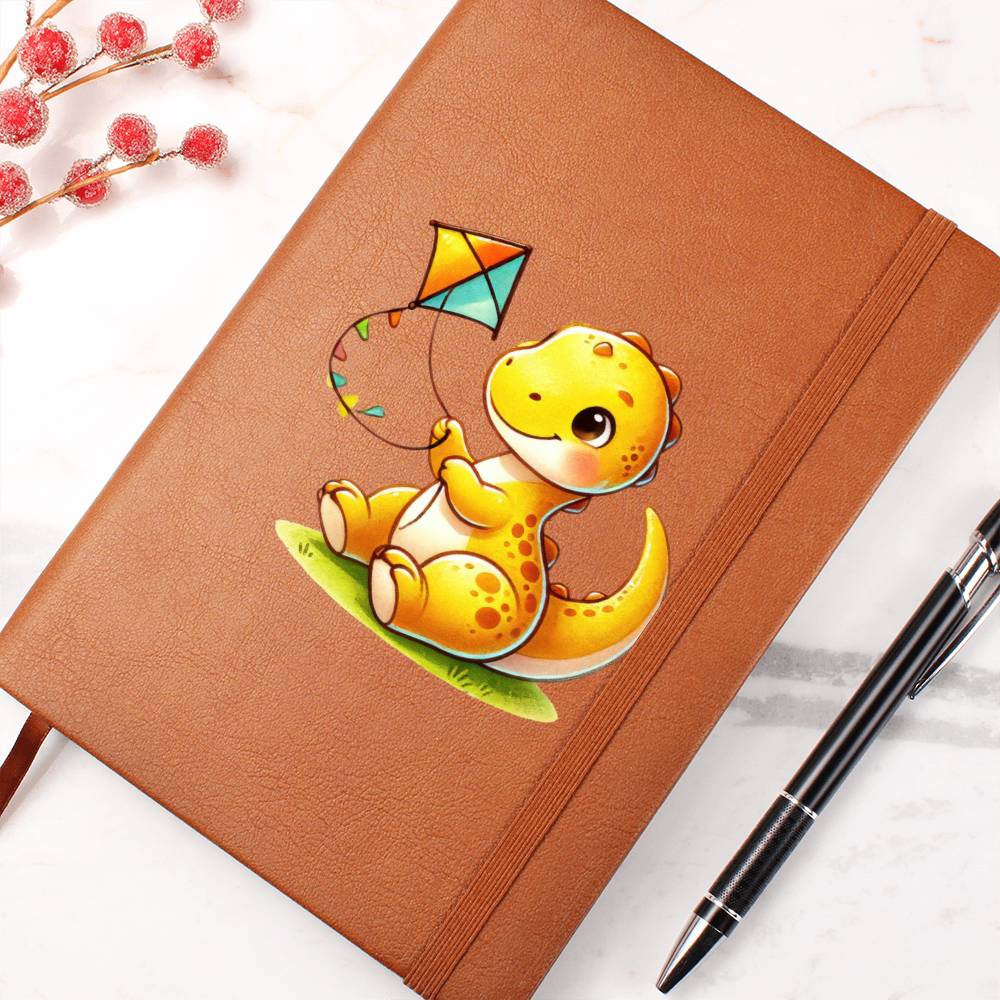 Colorful Baby Dinosaur 003 - Vegan Leather Journal