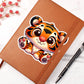 Cute Tiger sticker 182 - Vegan Leather Journal