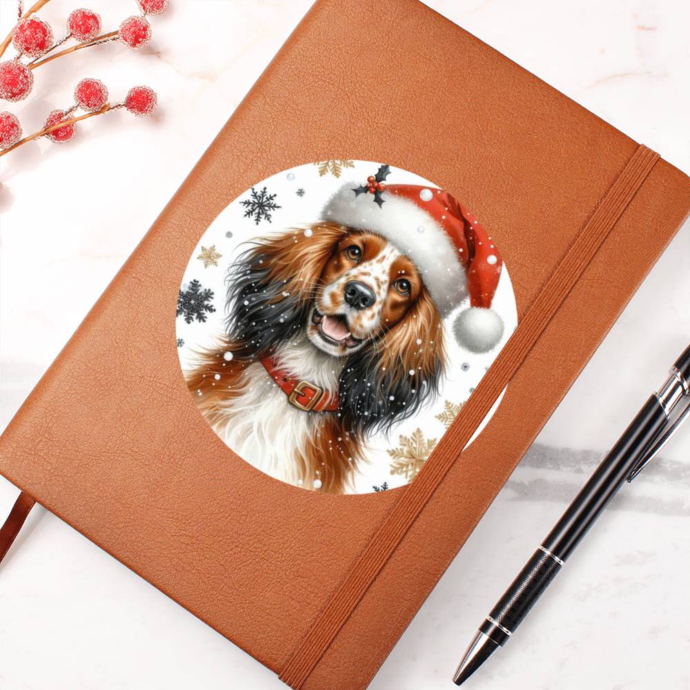 Christmas Dog - Sussex Spaniel - Vegan Leather Journal