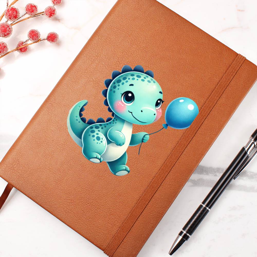 Colorful Baby Dinosaur 051 - Vegan Leather Journal