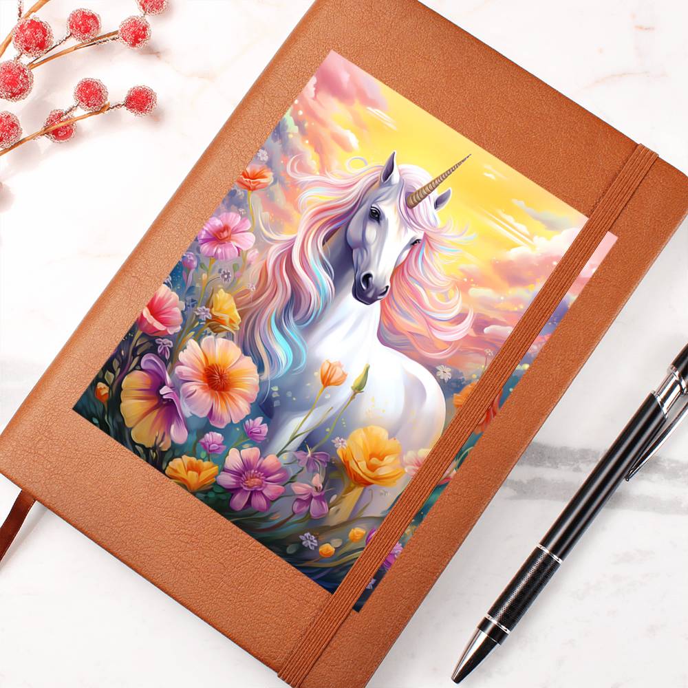 Cute Unicorn 041 - Vegan Leather Journal
