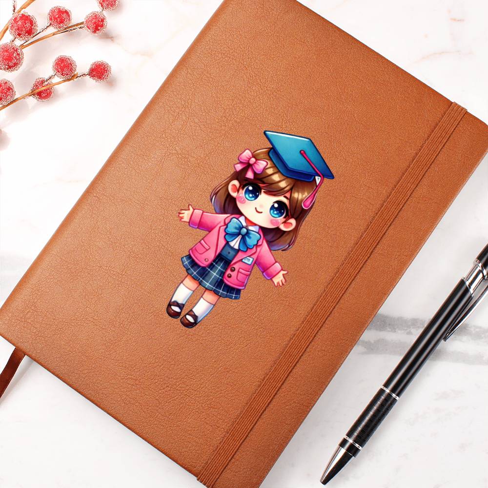 Cute Back to School Sticker 036 - Vegan Leather Journal