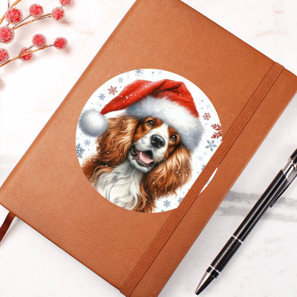 Christmas Dog - Welsh Springer Spaniel - Vegan Leather Journal