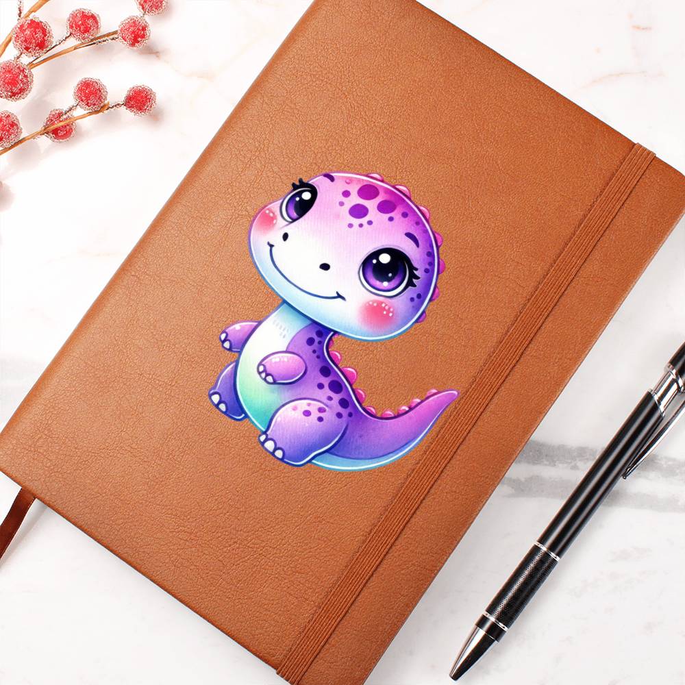 Colorful Baby Dinosaur 065 - Vegan Leather Journal