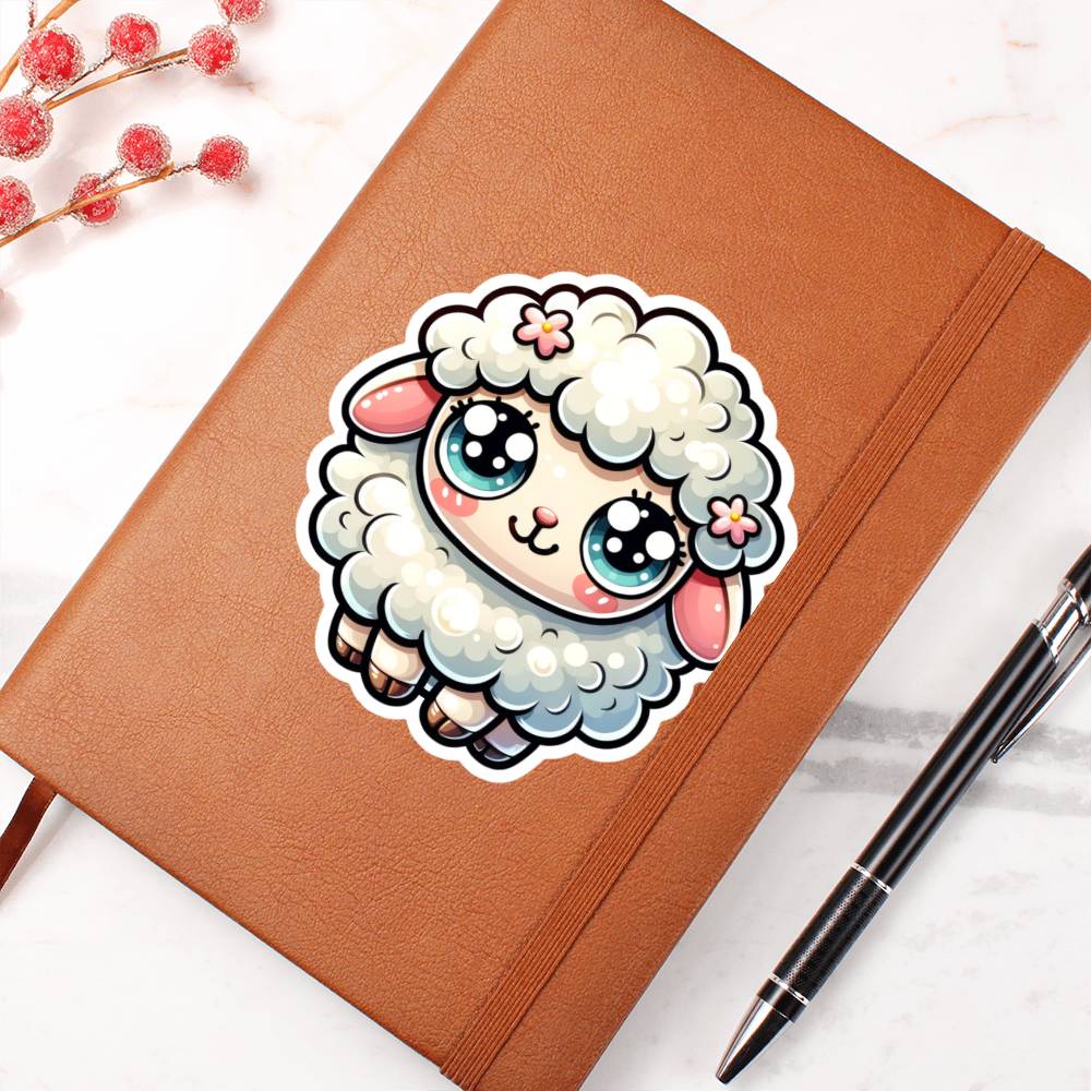 Cute Sheep sticker 164 - Vegan Leather Journal