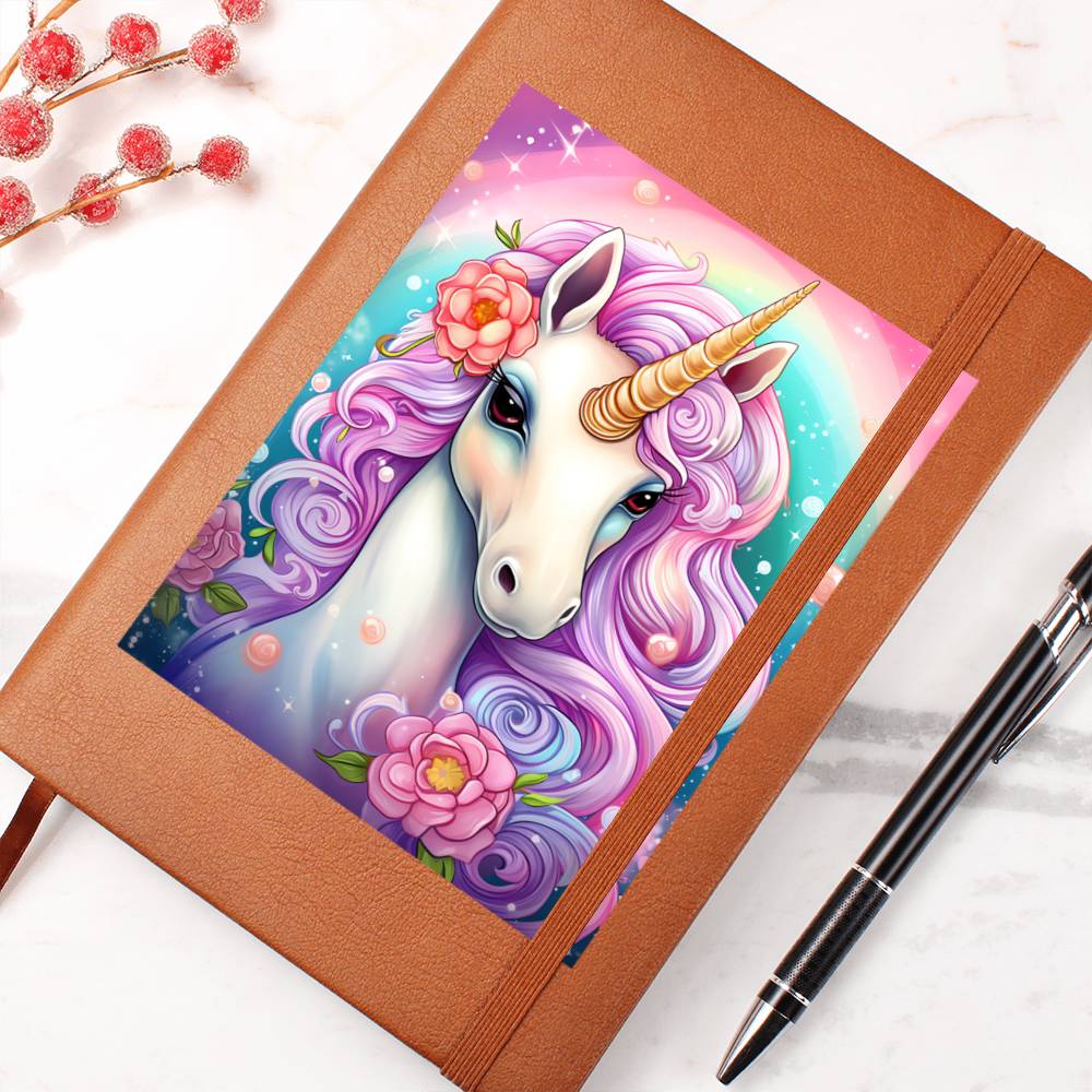 Cute Unicorn 094 - Vegan Leather Journal