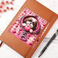 Valentine's Day Dog And Zipper 023 - Vegan Leather Journal