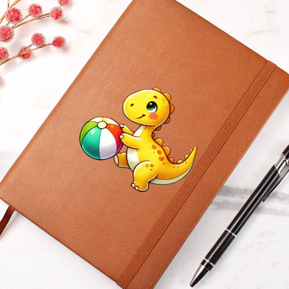 Colorful Baby Dinosaur 081 - Vegan Leather Journal