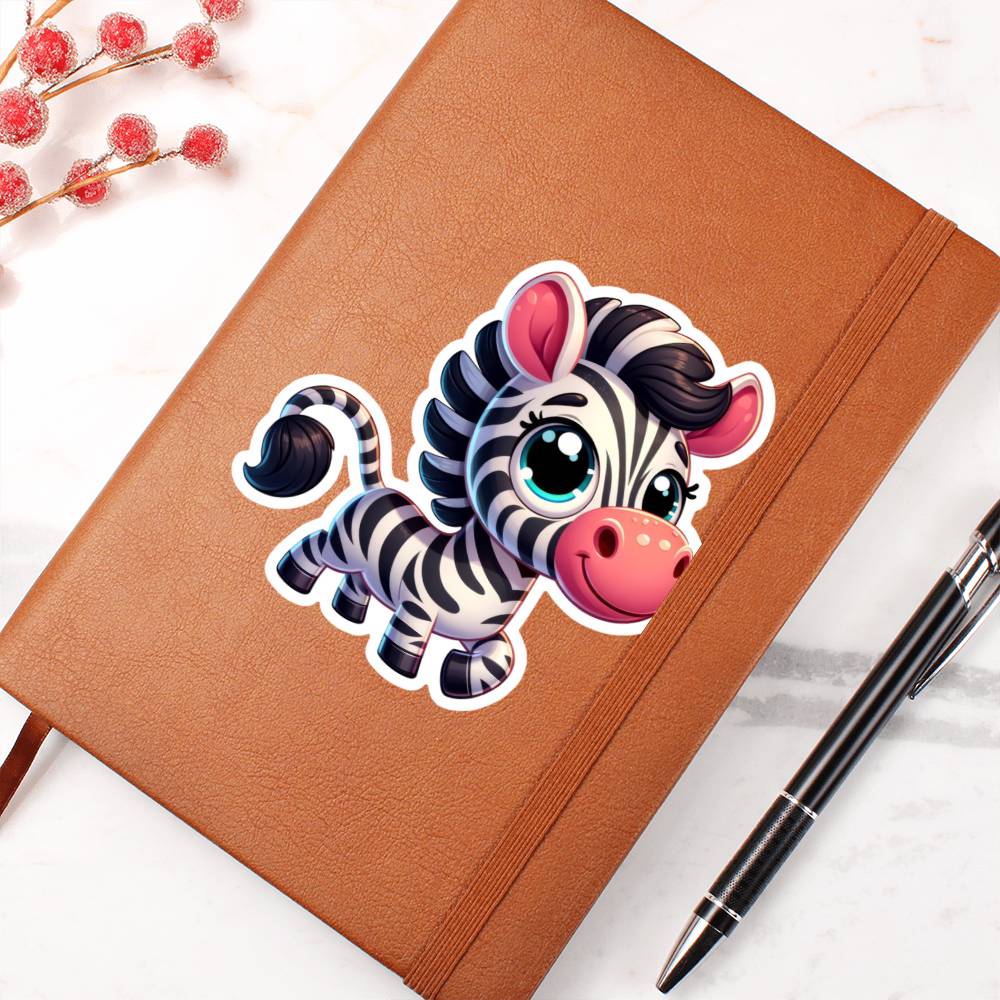 Cute Zebra sticker 217 - Vegan Leather Journal
