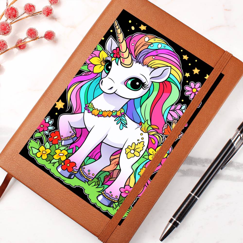 Cute Unicorn 120 - Vegan Leather Journal