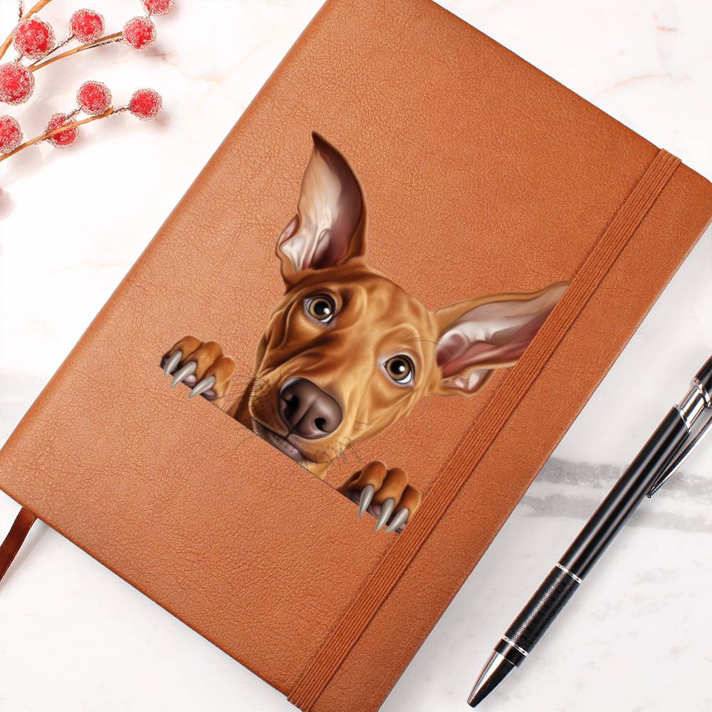 Pharaoh Hound Peeking - Vegan Leather Journal
