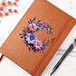Floral Flower Wreath 018 - Vegan Leather Journal