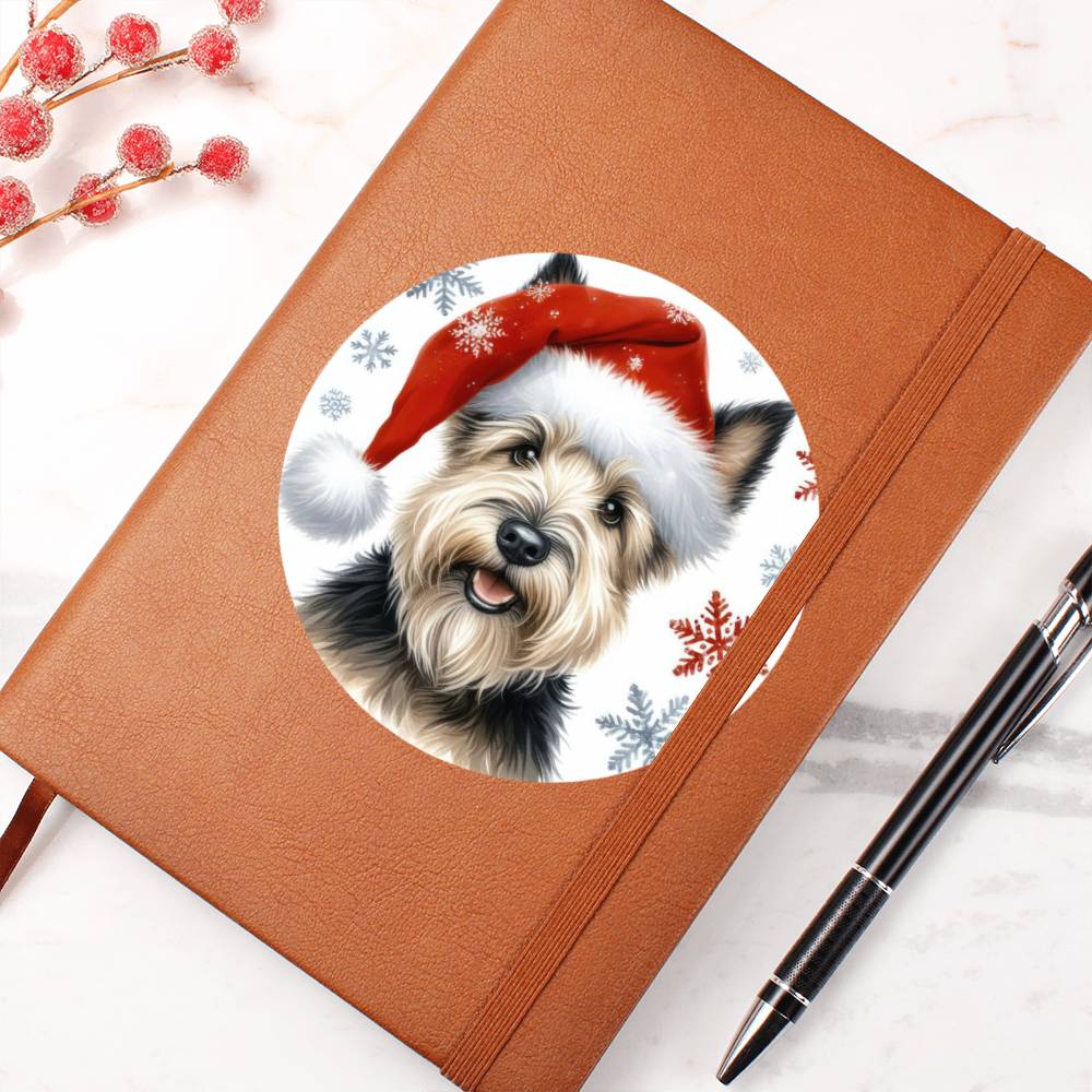 Christmas Dog - Scottish Terrier - Vegan Leather Journal