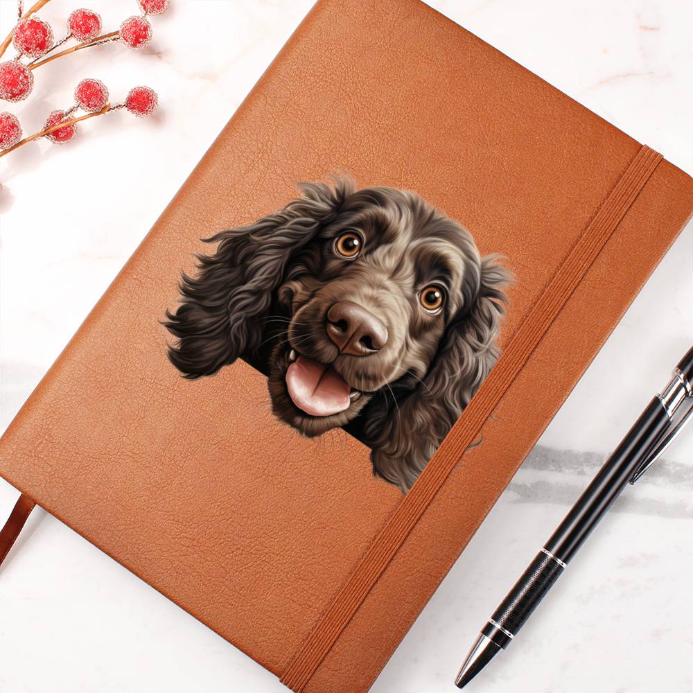 Boykin Spaniel Peeking - Vegan Leather Journal