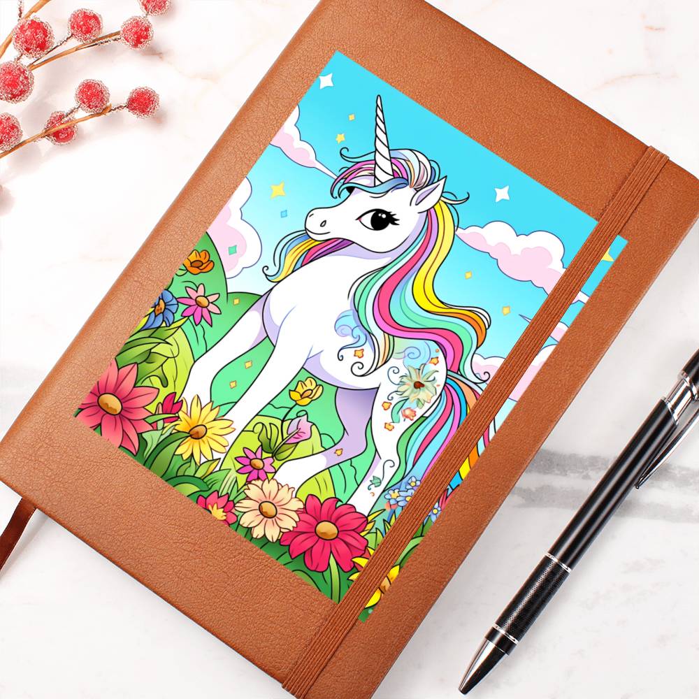 Cute Unicorn 028 - Vegan Leather Journal