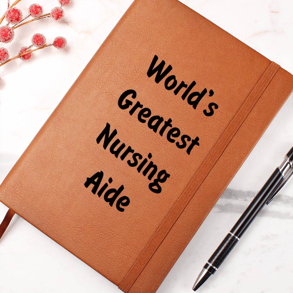 World's Greatest Nursing Aide v1 - Vegan Leather Journal