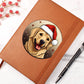 Dog Stained Glass Christmas Design 027 - Vegan Leather Journal