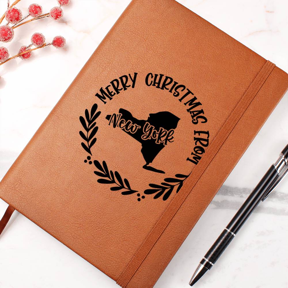 Merry Christmas From New York - Vegan Leather Journal