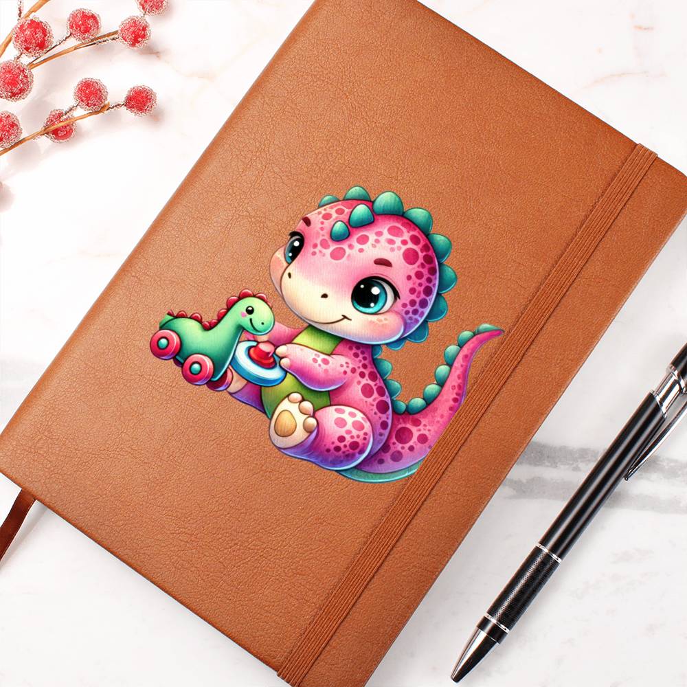 Colorful Baby Dinosaur 110 - Vegan Leather Journal