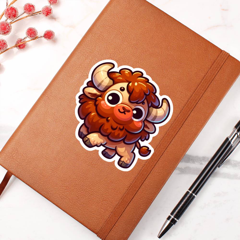 Cute Bison sticker 14 - Vegan Leather Journal