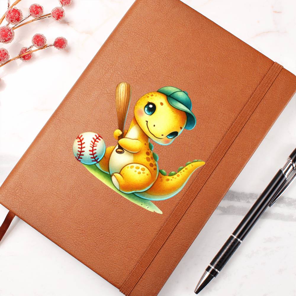 Colorful Baby Dinosaur 088 - Vegan Leather Journal