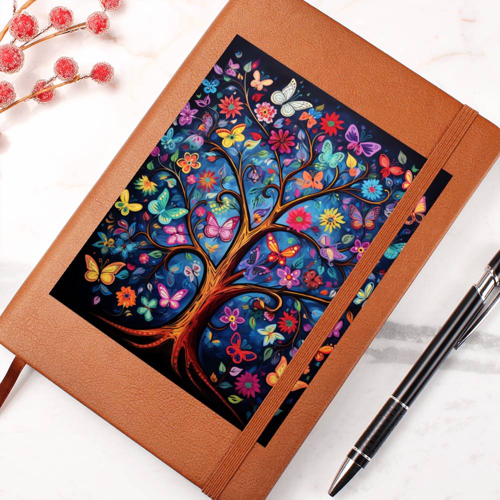 Birds And Floral Design 105 - Vegan Leather Journal