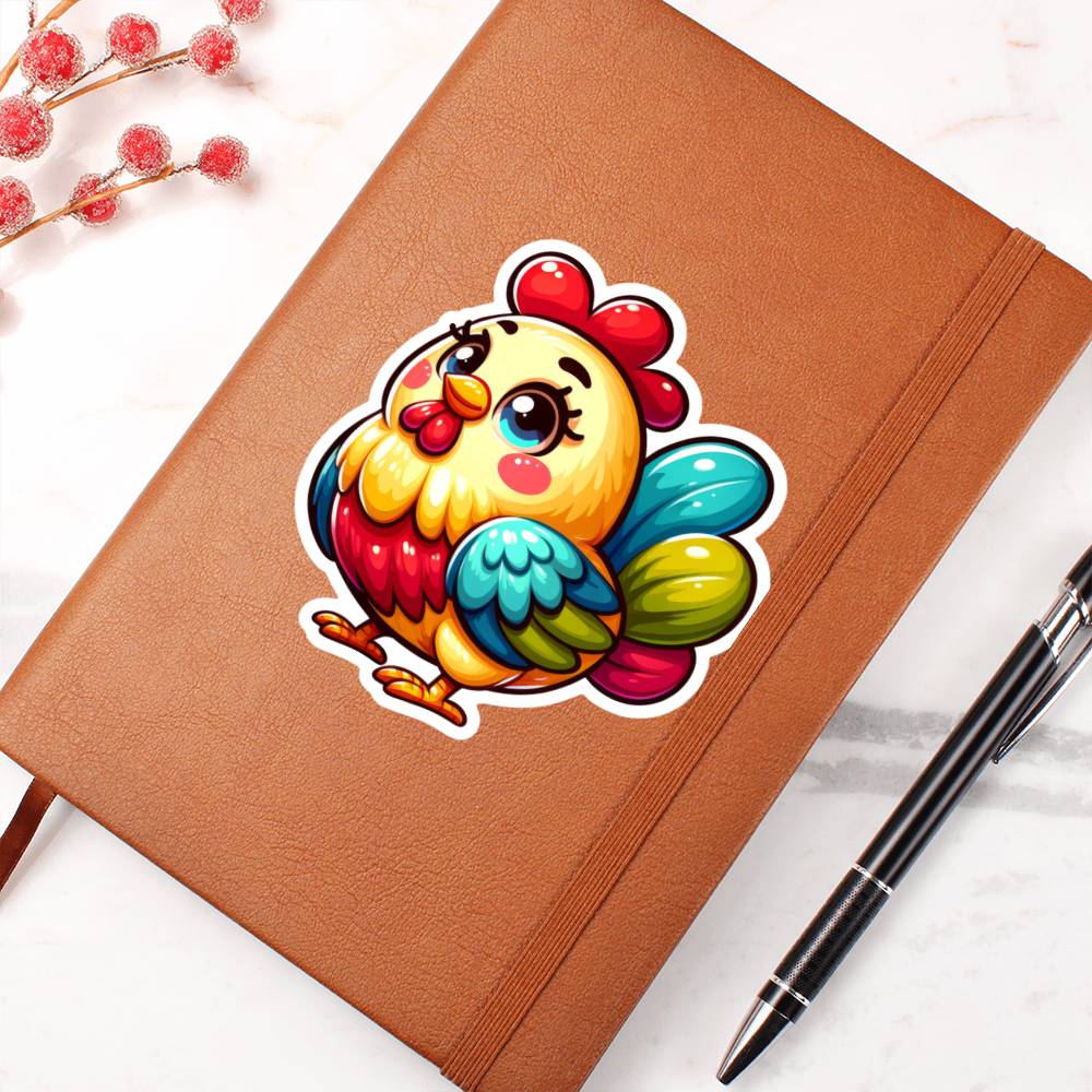 Cute Chicken sticker 26 - Vegan Leather Journal