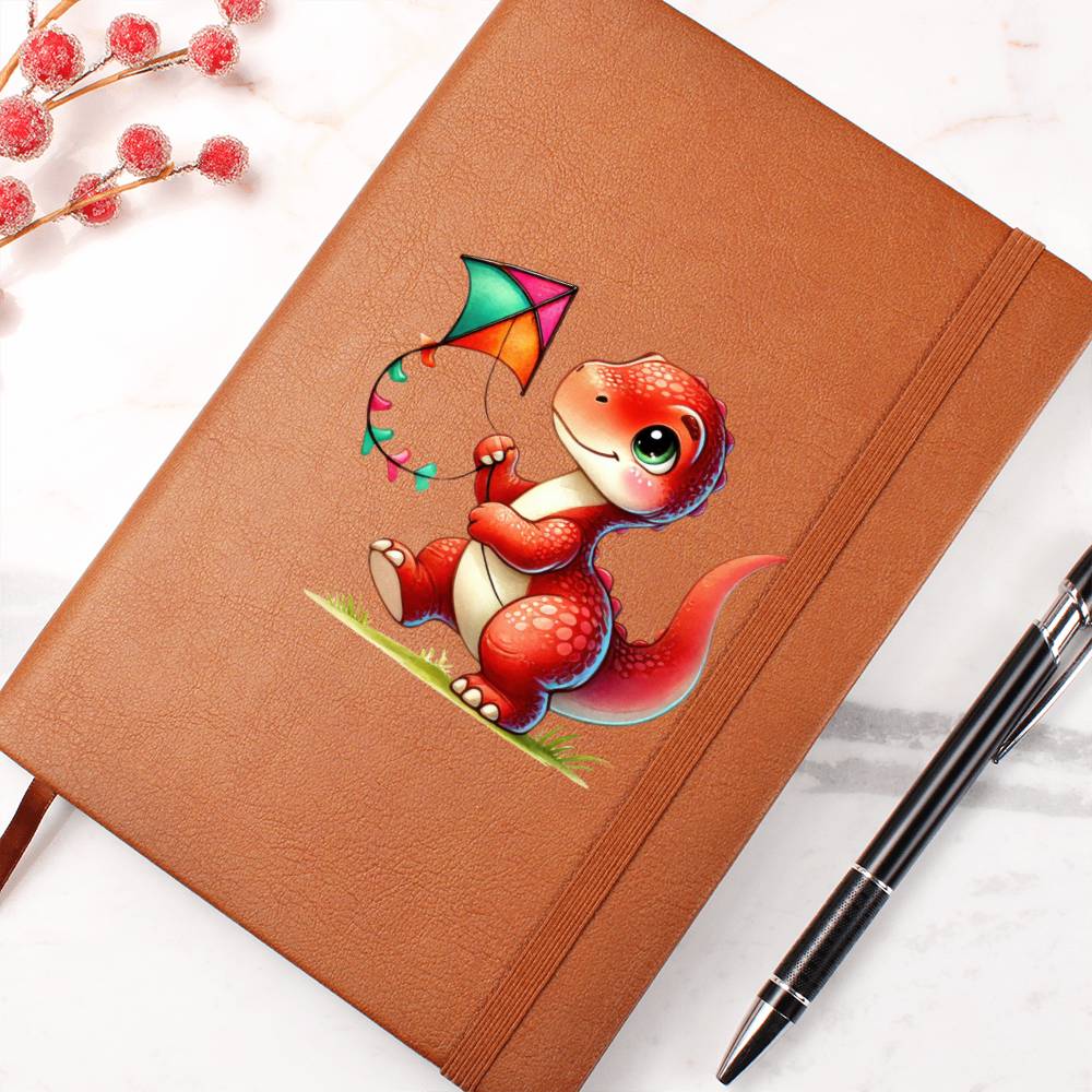 Colorful Baby Dinosaur 047 - Vegan Leather Journal