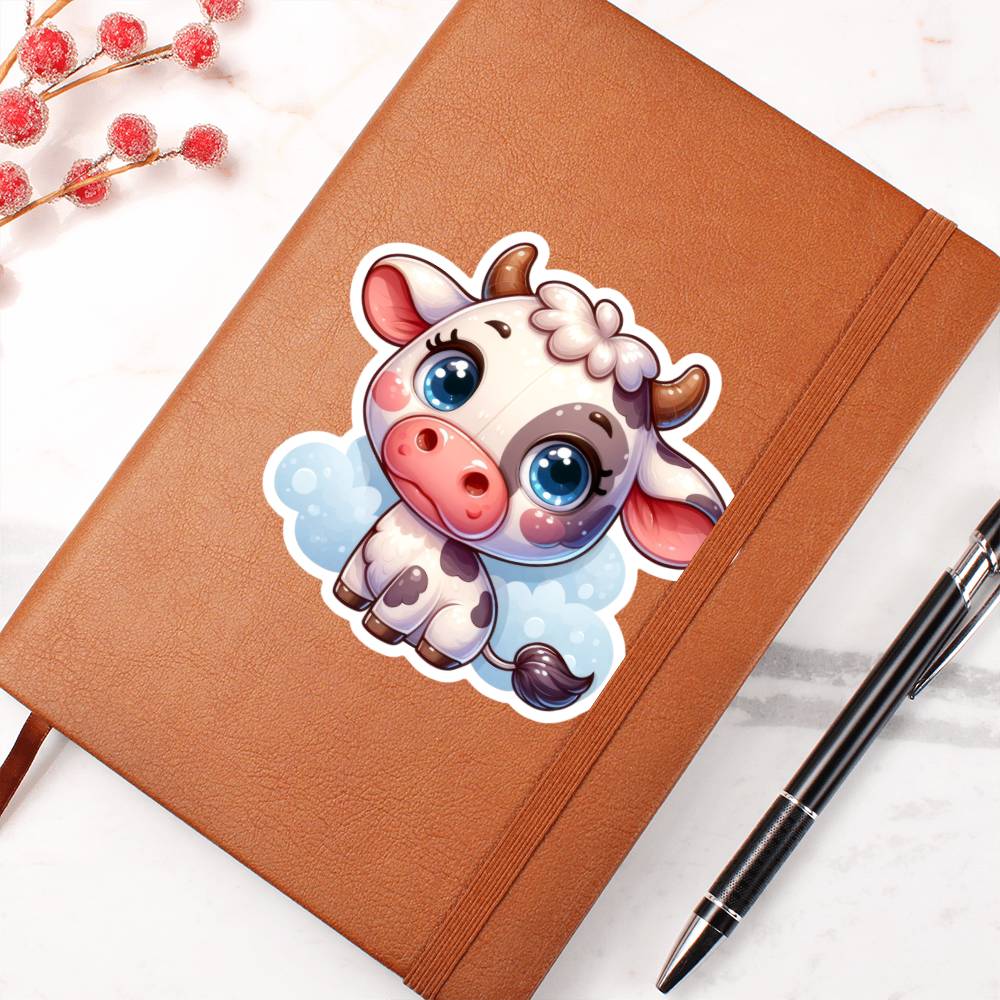 Cute Cow sticker 31 - Vegan Leather Journal