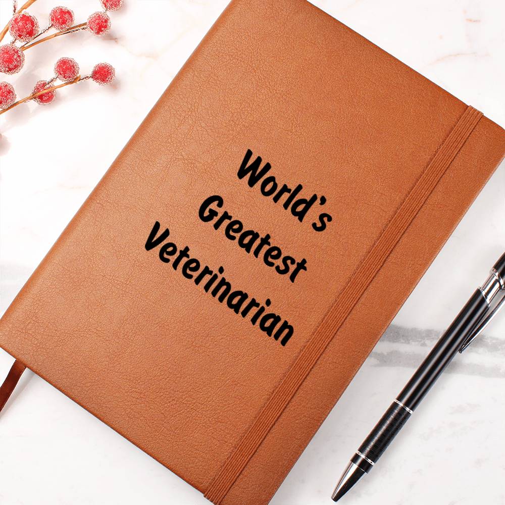 World's Greatest Veterinarian v1 - Vegan Leather Journal
