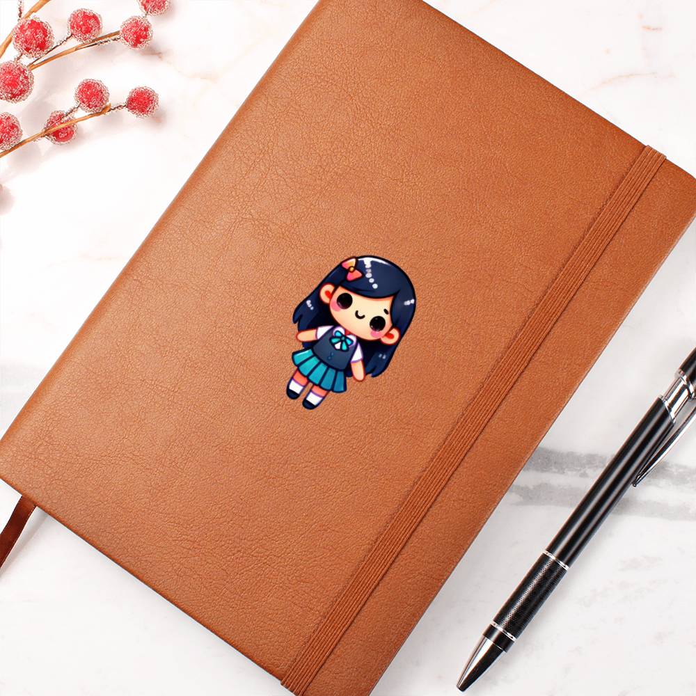 Cute Back to School Sticker 012 - Vegan Leather Journal