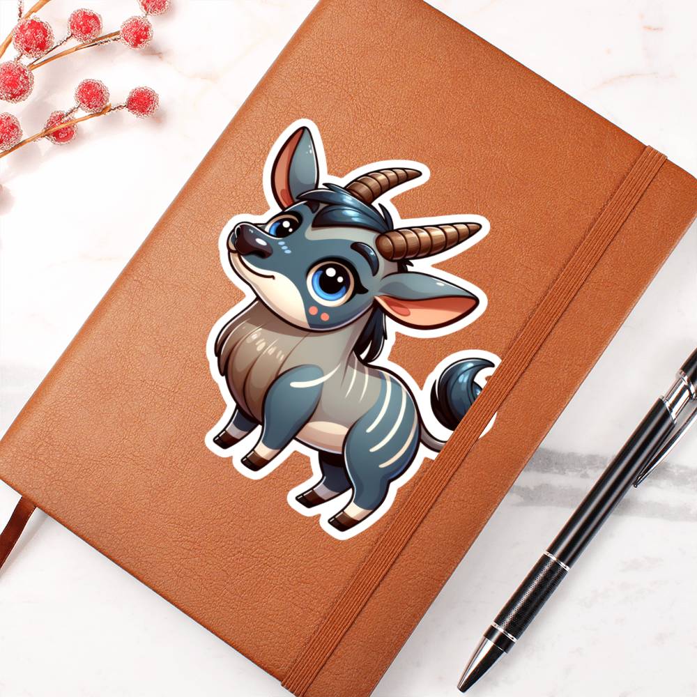 Cute Nilgai sticker 102 - Vegan Leather Journal