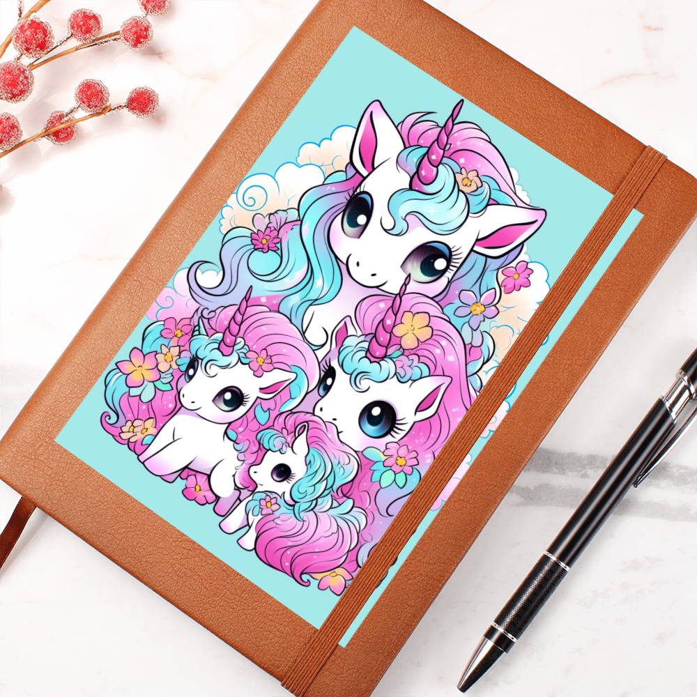 Cute Unicorn 077 - Vegan Leather Journal