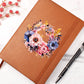 Floral Flower Wreath 069 - Vegan Leather Journal