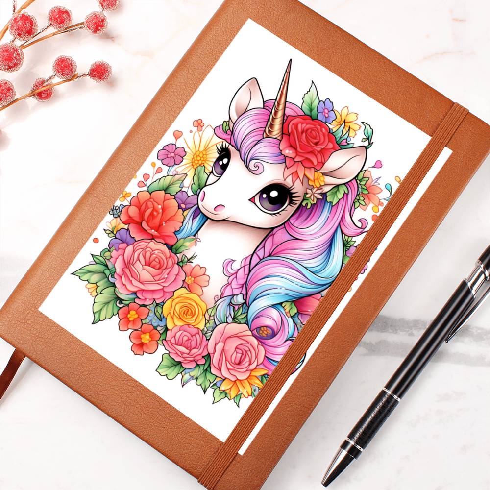 Cute Unicorn 085 - Vegan Leather Journal