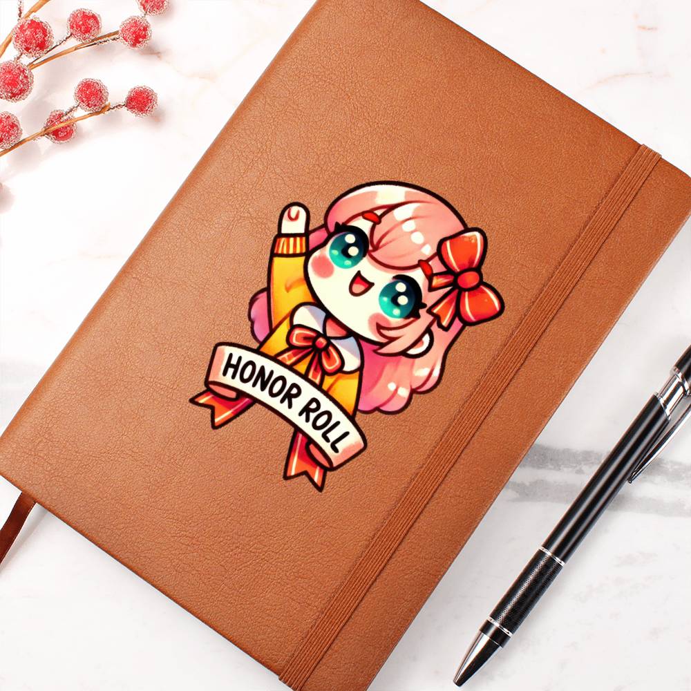 Cute Back to School Sticker 030 - Vegan Leather Journal