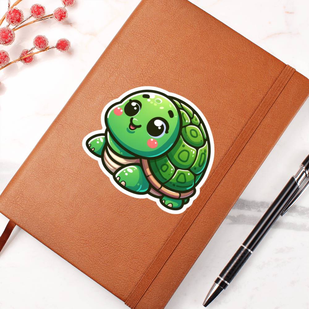 Cute Turtle sticker 202 - Vegan Leather Journal