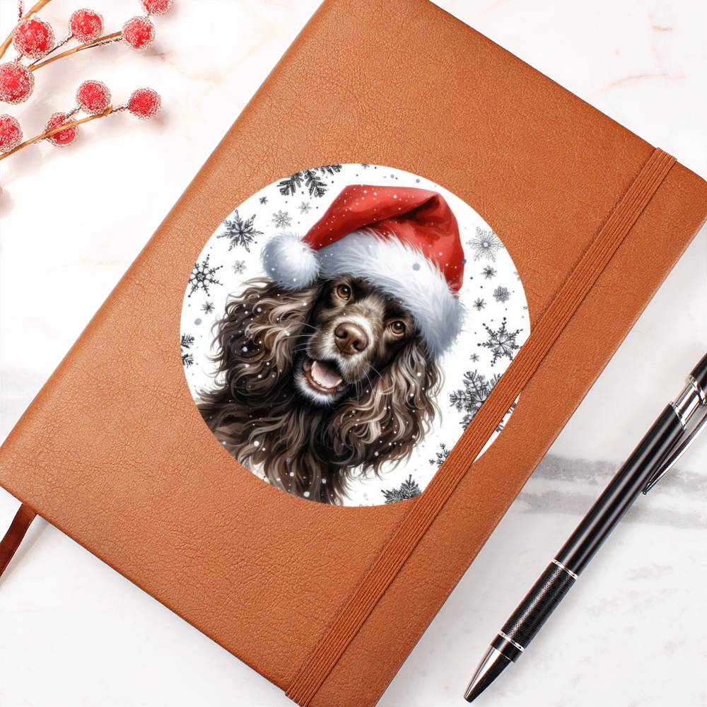 Christmas Dog - American Water Spaniel - Vegan Leather Journal