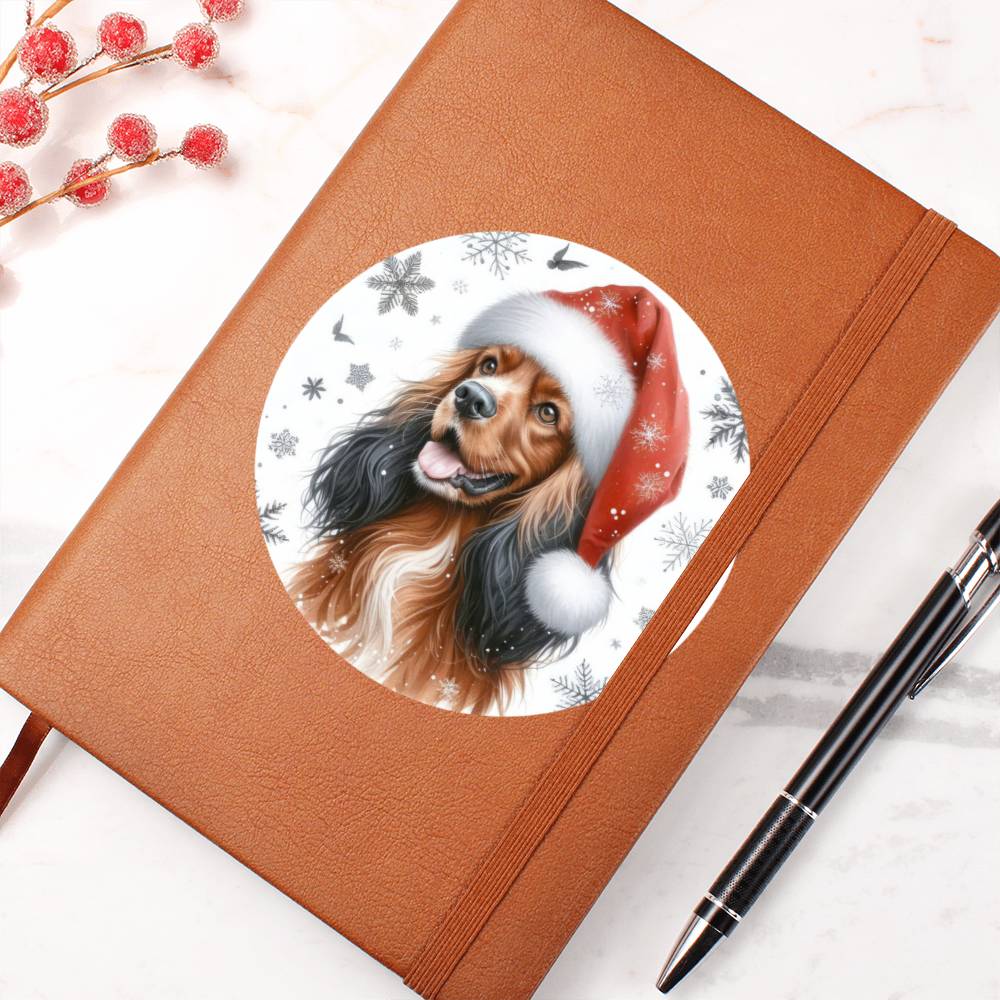 Christmas Dog - Field Spaniel - Vegan Leather Journal