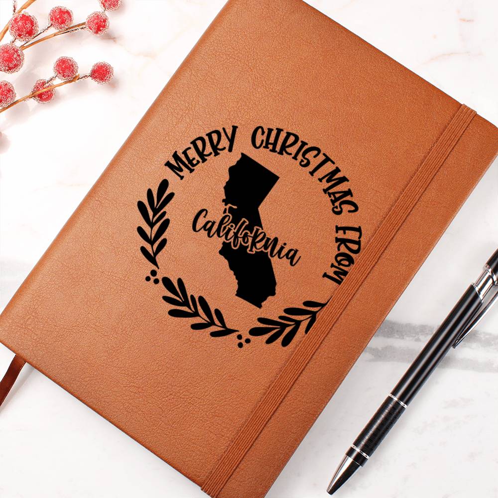 Merry Christmas From California - Vegan Leather Journal