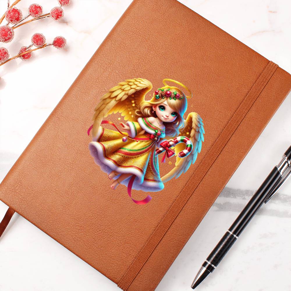 Cute Christmas Angel 020 - Vegan Leather Journal