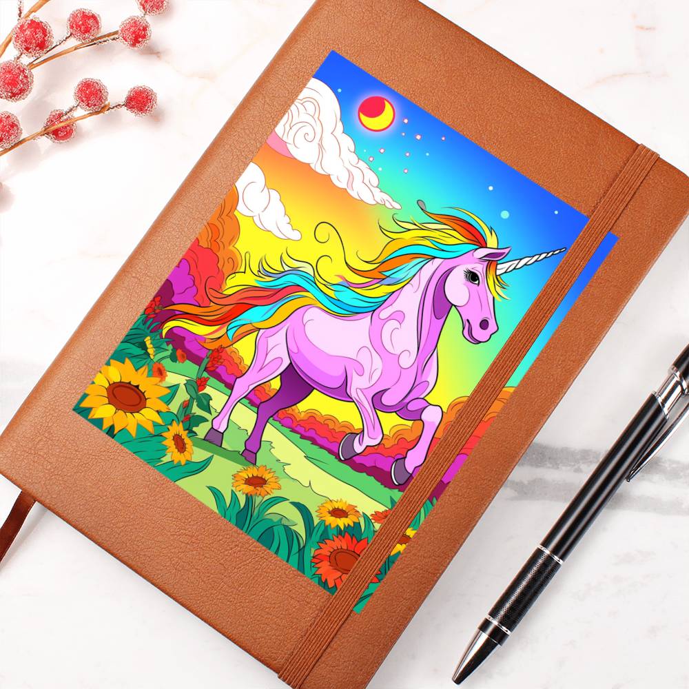 Cute Unicorn 074 - Vegan Leather Journal