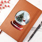 Watercolor Christmas Snow Globe 042 - Vegan Leather Journal